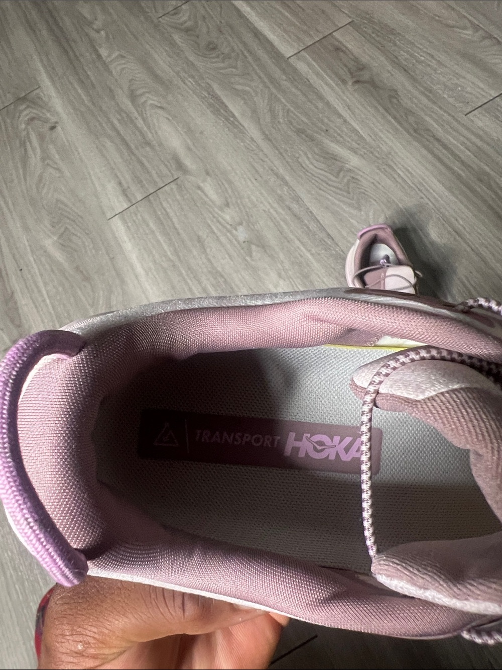 Hoka One One Women's Pale Pink Athletic Sneakers with Lavender Accents (8.5) - Picture 9 of 14